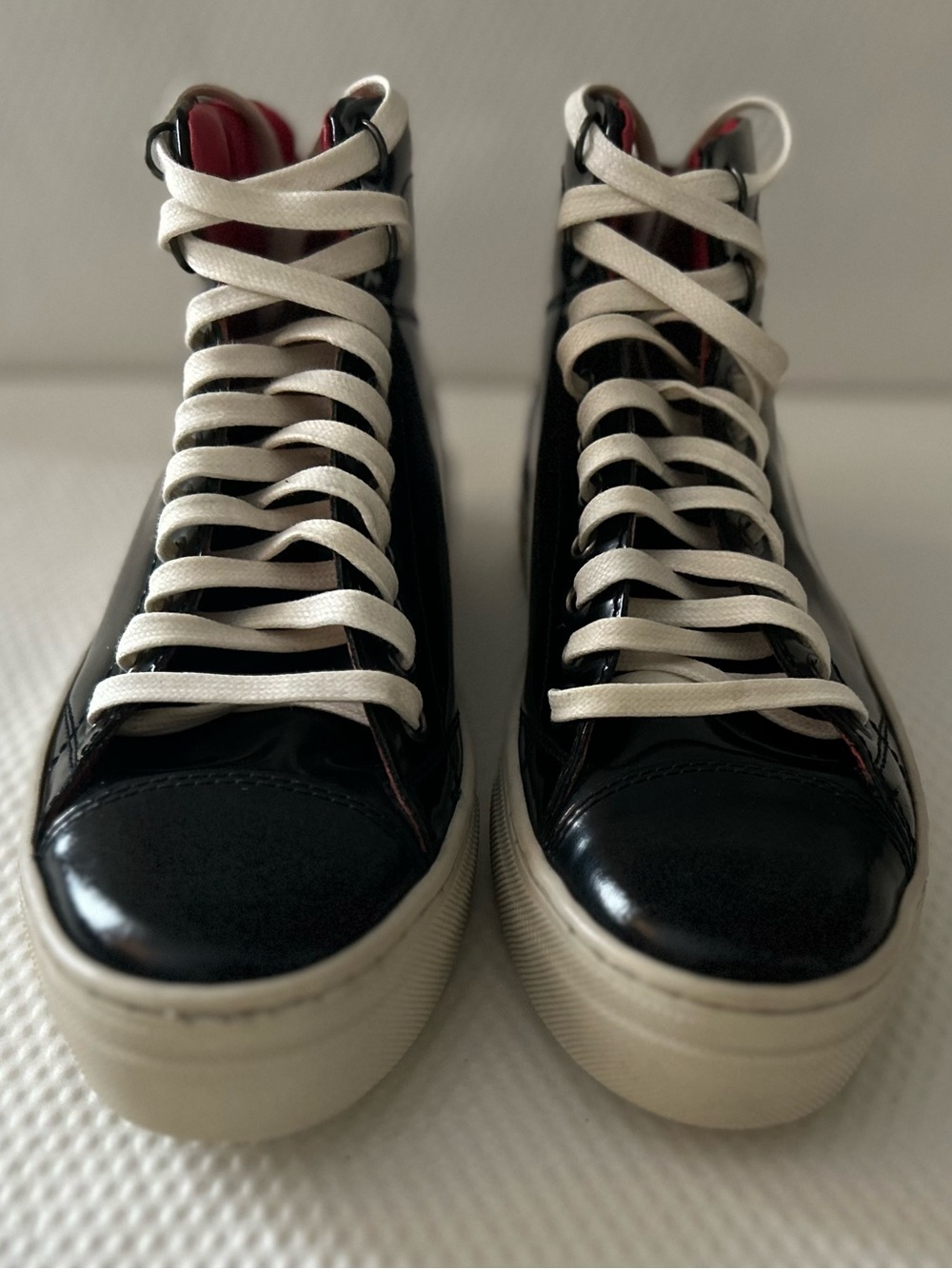 Base London “Tablet” Black Leather Boots High tops Sneakers